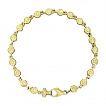Brățară vintage din aur galben 14k decorată diamante naturale 0.85 ct 