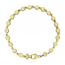 Brățară vintage din aur galben 14k decorată diamante naturale 0.85 ct 