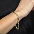 Brățară vintage din aur galben 14k decorată diamante naturale 0.85 ct 