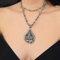 Colier Dorje din argint masiv cu impresionantă amuletă Ganesha | colecția RĂDĂCINI 2025