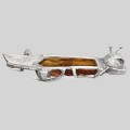 Inedit pandant statement din argint și chihlimbar cu incluziune de insectă fosilizată | Art Studio Jewelry | Polonia 
