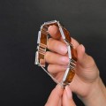 Brățară statement mid-century din argint și chihlimbar natural | atelier Fischland Schmuck - Germania cca.1950