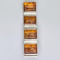 Brățară statement mid-century din argint și chihlimbar natural | atelier Fischland Schmuck - Germania cca.1950