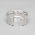 Brățară cuff etnică balineză manufacturată în argint masiv | new old stock