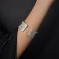 Brățară cuff etnică balineză manufacturată în argint masiv | new old stock