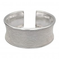 Brățară cuff etnică balineză manufacturată în argint masiv | new old stock