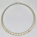 Elegant colier choker mesh din argint rodinat și aurit |  new old stock cca. 1980 - 1990