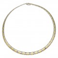 Elegant colier choker mesh din argint rodinat și aurit |  new old stock cca. 1980 - 1990
