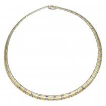 Elegant colier choker mesh din argint rodinat și aurit |  new old stock cca. 1980 - 1990