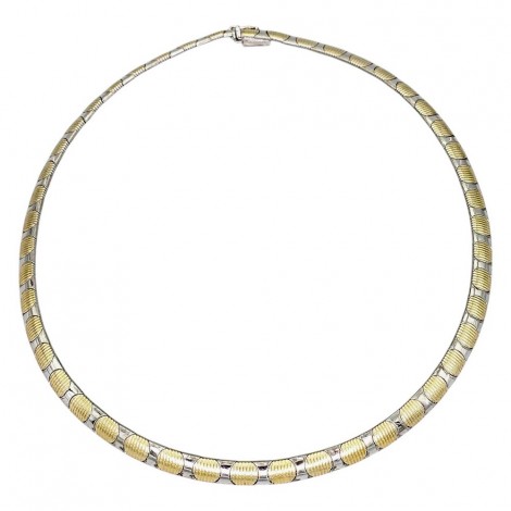Elegant colier choker mesh din argint rodinat și aurit |  new old stock cca. 1980 - 1990