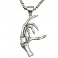 Colier statement cu pandant " Skeleton Hand " din argint 925 | Bikers Collection 2025