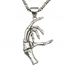 Colier statement cu pandant " Skeleton Hand " din argint 925 | Bikers Collection 2025