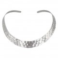Colier choker modernist din argint martelat | Mexic | new old stock anii 2000