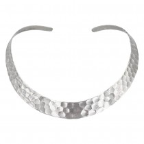 Colier choker modernist din argint martelat | Mexic | new old stock anii 2000