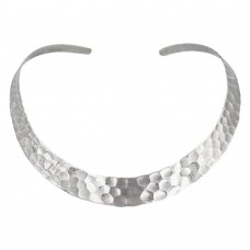 Colier choker modernist din argint martelat | Mexic | new old stock anii 2000