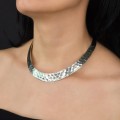Colier choker modernist din argint martelat | Mexic | new old stock anii 2000