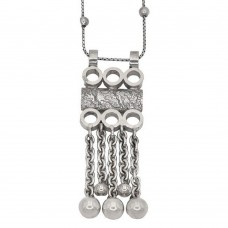 Colier din argint cu pandant lavalier  mid-century Atomic Age | cca. 1960