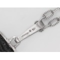 Colier mid-century din argint accesorizat cu pandant statement decorat cu anturaj de calcedonia druzy 