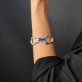 Brățară modernistă unisex din argint cu accente de email albastru | atelier Arezzo - Centotrentunoar cca. 1960