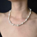Colier de perle naturale de cultură în apă dulce cu închidere din argint 925