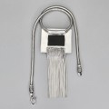 Impresionant colier modernist balinez din argint cu pandant lavalier decorat cu onix negru natural