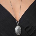 Colier din argint accesorizat cu pandant vintage locket Art Deco 