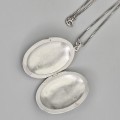 Colier din argint accesorizat cu pandant vintage locket Art Deco 