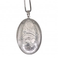 Colier din argint accesorizat cu pandant vintage locket Art Deco 