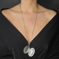 Colier din argint accesorizat cu pandant vintage locket Art Deco 