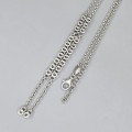 Colier lavalier Esprit din argint decorat cu anturaje de cristale cubic zirconia | new old stock anii 2000 