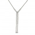 Colier lavalier Esprit din argint decorat cu anturaje de cristale cubic zirconia | new old stock anii 2000 