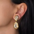 Cercei retro Yves Saint Laurent decorați cu cristale Swarovski | new old stock cca. 1985