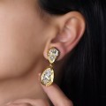 Cercei retro Yves Saint Laurent decorați cu cristale Swarovski | new old stock cca. 1985
