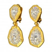 Cercei retro Yves Saint Laurent decorați cu cristale Swarovski | new old stock cca. 1985