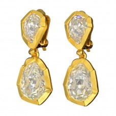 Cercei retro Yves Saint Laurent decorați cu cristale Swarovski | new old stock cca. 1985