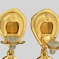 Cercei retro Yves Saint Laurent decorați cu cristale Swarovski | new old stock cca. 1985
