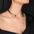 Colier choker RunWay autentic  Saint Laurent manufacturat în argint masiv | designer Hadi Slimane cca. 2015