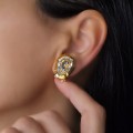 Cercei clipsuri retro Yves Saint Laurent | oțel placat cu aur galben | cristale Swarovski | cca.1985