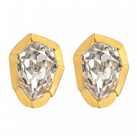 Cercei clipsuri retro Yves Saint Laurent | oțel placat cu aur galben | cristale Swarovski | cca.1985