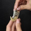 Vechi pandant amuletic cu gheară de tigru montată în argint | Indochina Franceză cca. 1890 - 1920