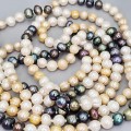 Colier statement multi-strand de perle naturale de cultură în apă dulce 