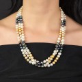 Colier statement multi-strand de perle naturale de cultură în apă dulce 