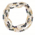 Colier statement multi-strand de perle naturale de cultură în apă dulce 