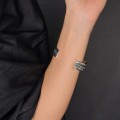 Brățară cuff etnică amerindiană manufacturată în argint | unisex | artizan Nora Tahe - Statele Unite