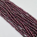 Colier multi-strand de granate rodolit cu închidere din argint aurit stilizată în manieră Etruscan Revival 