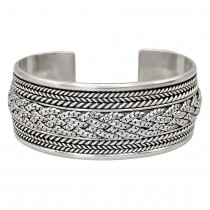 Brățară cuff balineză manufacturată în argint masiv | Indonezia