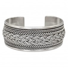 Brățară cuff balineză manufacturată în argint masiv | Indonezia