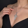 Colier cu pandant cruce statement din argint decorată cu incrustații de cristale cz 