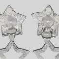 Cercei dangle Yves Saint Laurent | Retro Statement | palladium finish | cristale Swarovski | new old stock 