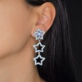 Cercei dangle Yves Saint Laurent | Retro Statement | palladium finish | cristale Swarovski | new old stock 